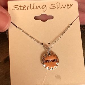 Sterling Silver inspire necklace new with tag